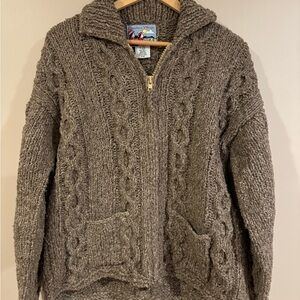 Quichua Village hand knit zip cardigan size S/M
